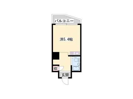 ルームアシスト(ワンルーム/2階)の間取り写真