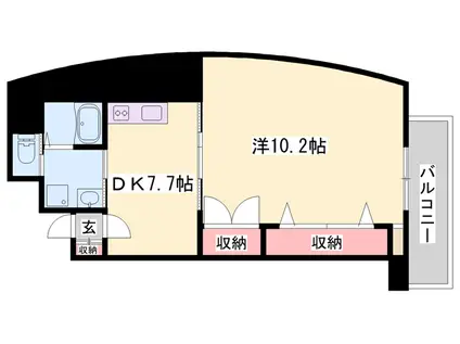 リッチ・キャッスルI(1DK/3階)の間取り写真