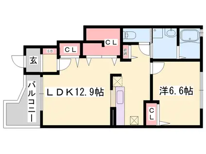 ブロードガーデンⅡ(1LDK/1階)の間取り写真