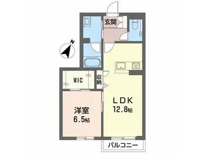 カーサグラス エステ(1LDK/1階)の間取り写真