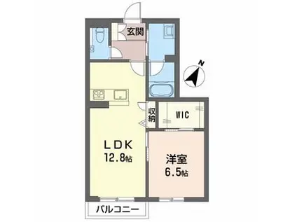 カーサグラス エステ(1LDK/1階)の間取り写真