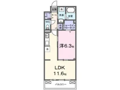ロト フィオーレ(1LDK/2階)の間取り写真