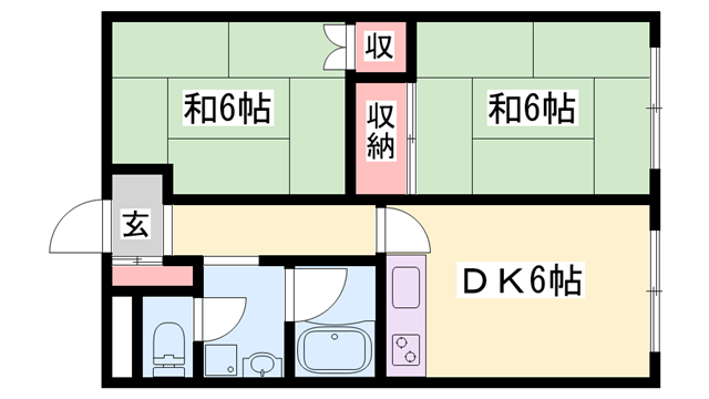 リーベユメサキ(1DK/1階)の間取り写真