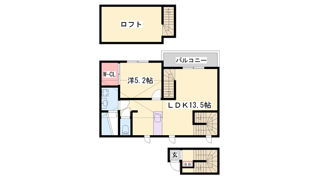 BOULEAU BLANC(1LDK/2階)の間取り写真