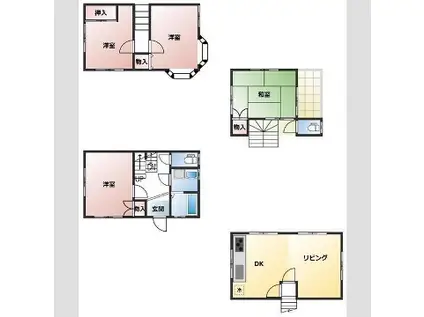 姫新線 播磨高岡駅 徒歩10分 2階建 築34年(4LDK)の間取り写真