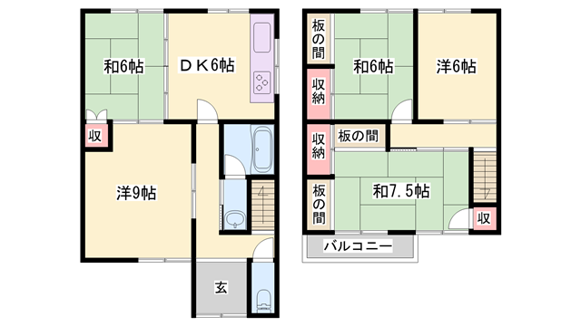 山陽電気鉄道本線 山陽姫路駅 徒歩26分 2階建 築38年(5DK)の間取り写真