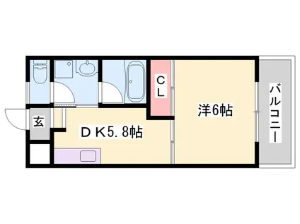 コーポふくい(1DK/3階)の間取り写真