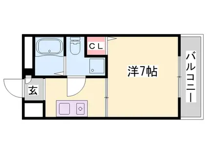 サンワプラザ福崎Ⅱ(1K/3階)の間取り写真