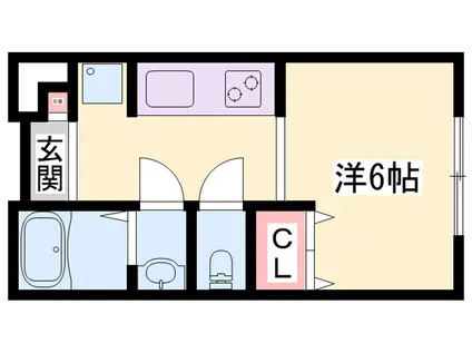 ネストプラス浜田(1K/2階)の間取り写真