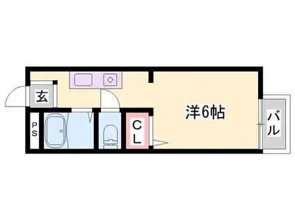 チェルニー英賀保Ⅱ(1K/2階)の間取り写真