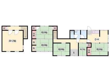 山陽電気鉄道網干線 山陽網干駅 徒歩47分 2階建 築62年(5DK)の間取り写真