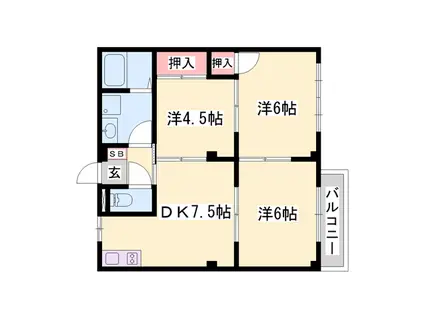エルダー佐々木(3DK/2階)の間取り写真