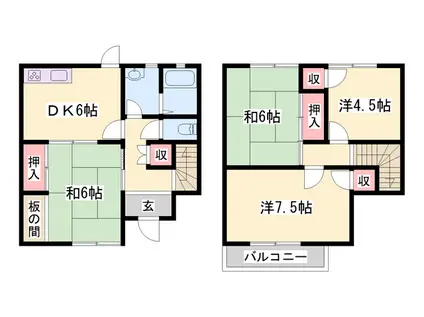 リヴィエール清流(4DK/1階)の間取り写真