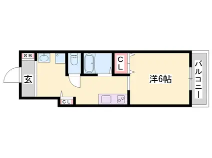 神戸電鉄粟生線 恵比須駅 徒歩8分 2階建 築14年(ワンルーム/1階)の間取り写真