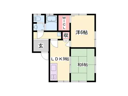 メゾンアンソレイエA(2LDK/1階)の間取り写真