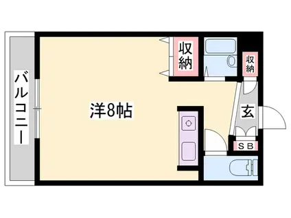 パールメゾン新在家(ワンルーム/3階)の間取り写真