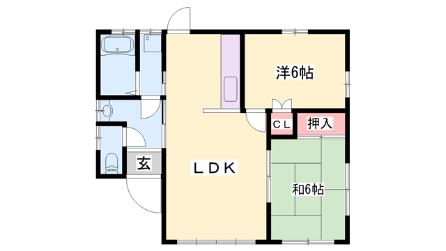 赤穂線 播州赤穂駅 徒歩39分 1階建 築34年(2LDK)の間取り写真