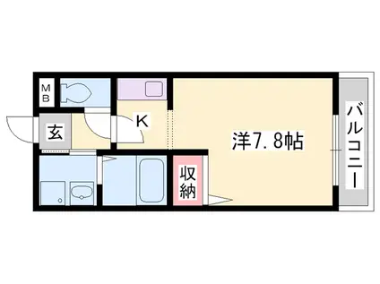 プレッソ新在家(1K/2階)の間取り写真