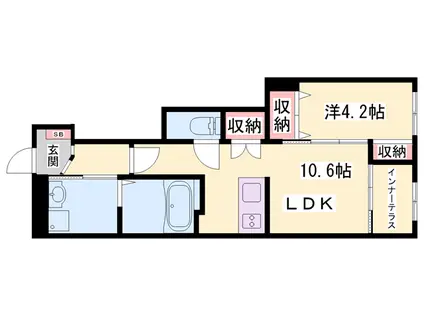 メゾンモンレーヴ(1LDK/1階)の間取り写真
