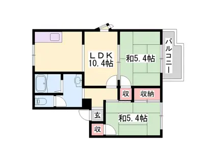 パレコスモス(2LDK/2階)の間取り写真