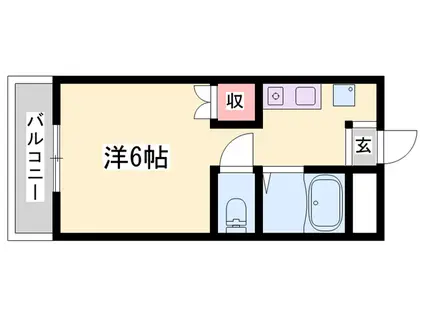 姫西ハイツ(ワンルーム/2階)の間取り写真