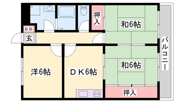 プラチナコート青山(3DK/4階)の間取り写真