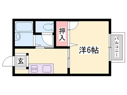 カーサエスクレアB(1K/2階)の間取り写真