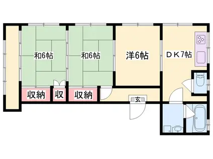 コーポハピネス(3DK/2階)の間取り写真