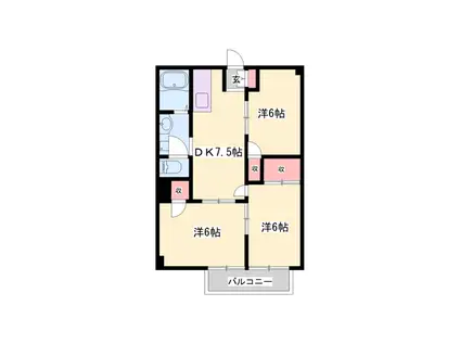 アネックス21(3DK/1階)の間取り写真