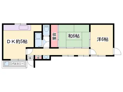 山陽電気鉄道本線 山陽姫路駅 徒歩24分 1階建 築54年(2DK)の間取り写真