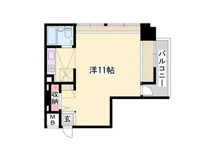 宝殿駅前ヤングパレス(ワンルーム/3階)の間取り写真