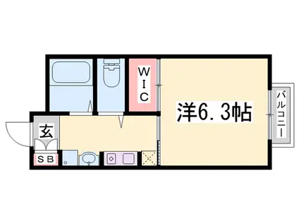 FLAT福井C棟(1K/1階)の間取り写真