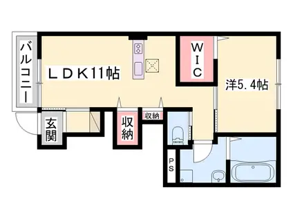 フェリーチェⅣ(1LDK/1階)の間取り写真