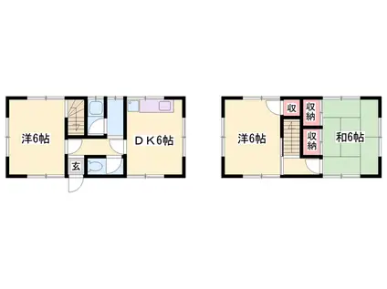 山陽本線 網干駅 徒歩19分 2階建 築47年(3DK)の間取り写真