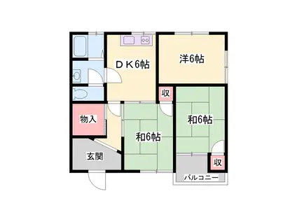 サンハイツ(3DK/1階)の間取り写真