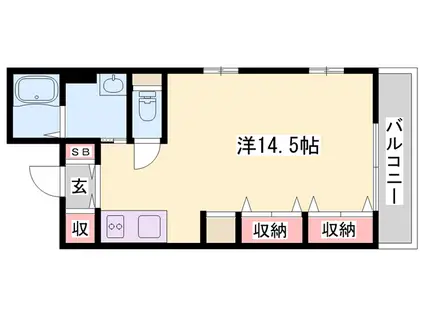 プリムローズⅡ番館(ワンルーム/2階)の間取り写真