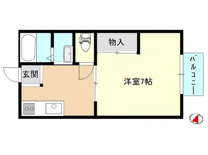 サンシティー蓼科(1K/2階)の間取り写真