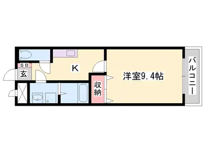 エクセレントON(1K/1階)の間取り写真