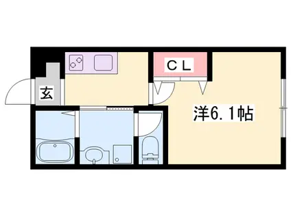 リープラス御着駅前Ⅱ(1K/2階)の間取り写真