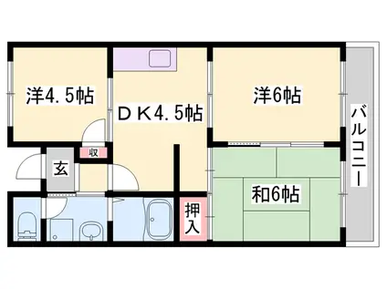 ガーデンプレイス望理郷(3DK/4階)の間取り写真