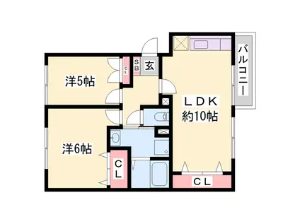 アリエンデ加茂(3DK/1階)の間取り写真