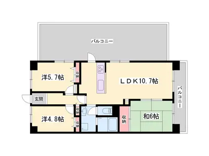 藤和東加古川ハイタウンC棟(3LDK/10階)の間取り写真