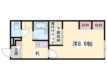 コンフォートたつのKANBE(1K/2階)の間取り写真