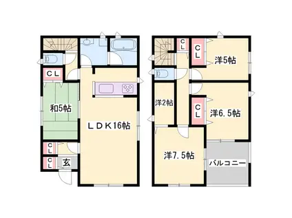 山陽電気鉄道網干線 山陽網干駅 徒歩11分 2階建 築1年(4LDK)の間取り写真