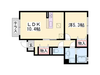 ブロッサム(1LDK/1階)の間取り写真