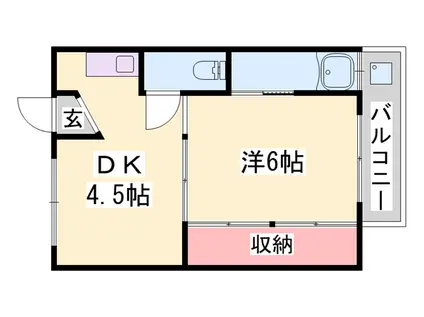 ビレッジハウス中富(1DK/1階)の間取り写真