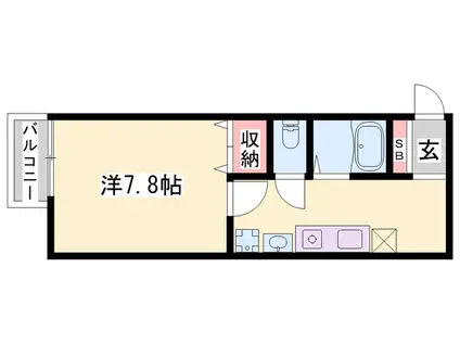 エトランス菅生台(1K/1階)の間取り写真