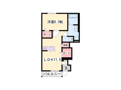 ヴィラ・フェリーチェ(1LDK/1階)の間取り写真