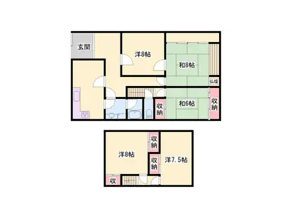 山陽電気鉄道本線 高砂駅(兵庫) 徒歩8分 2階建 築48年(5LDK)の間取り写真