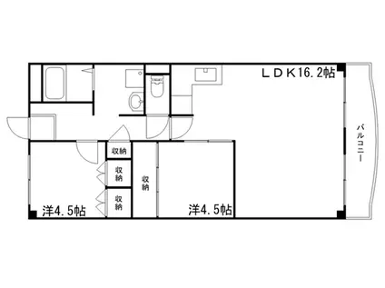 MISTRAL城西Ⅰ(2LDK/1階)の間取り写真